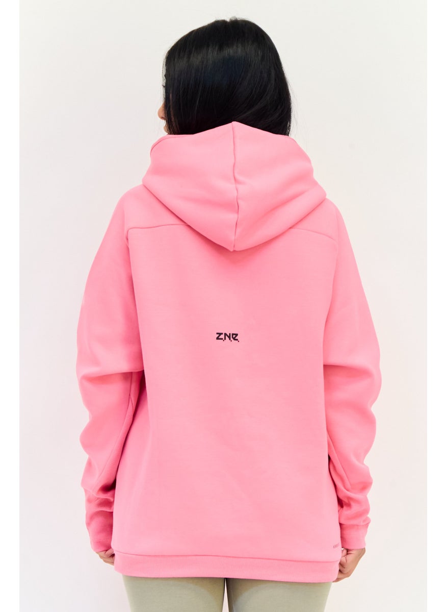 Adidas Women Sportswear Fit Long Sleeve Outdoor Hoodie, Pink  - Image 3