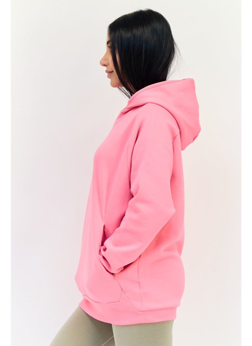 Adidas Women Sportswear Fit Long Sleeve Outdoor Hoodie, Pink  - Image 2