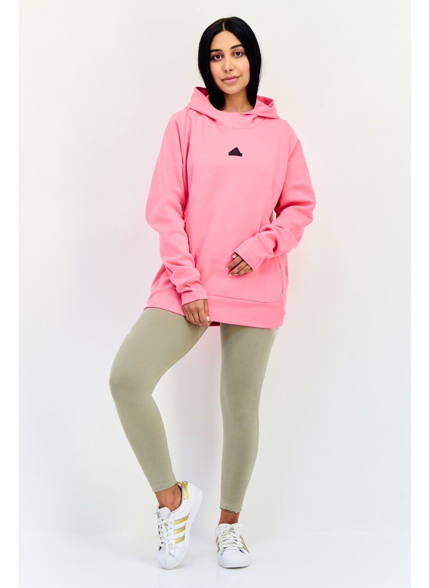 Adidas Women Sportswear Fit Long Sleeve Outdoor Hoodie, Pink  - Image 4