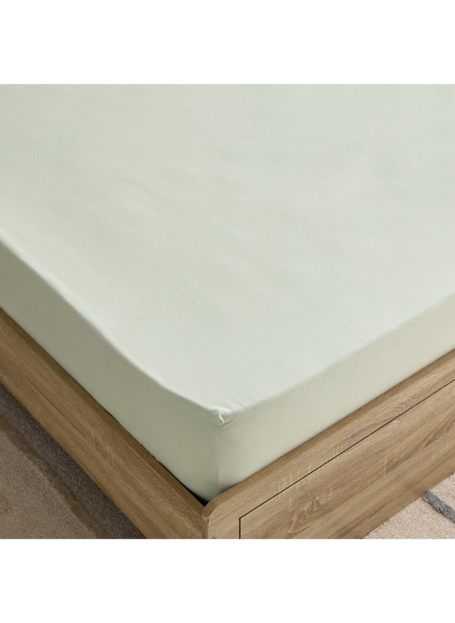 Derby Solid Microfiber Double Fitted Sheet 140 X 200 X 25 Cm