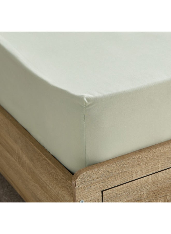 Derby Solid Microfiber Double Fitted Sheet 140 X 200 X 25 Cm