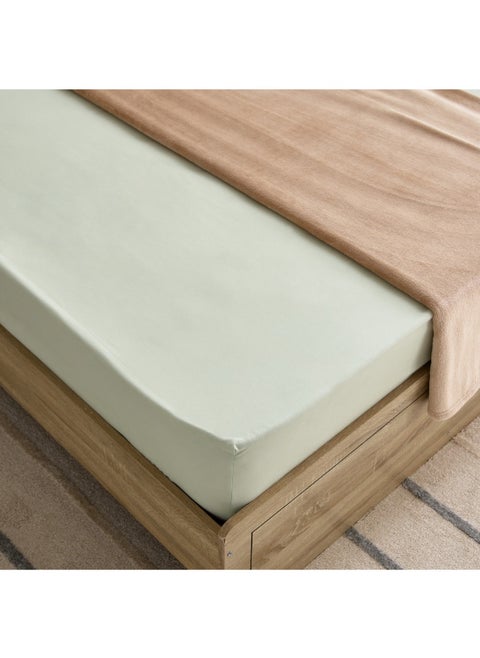 Derby Solid Microfiber Double Fitted Sheet 140 X 200 X 25 Cm