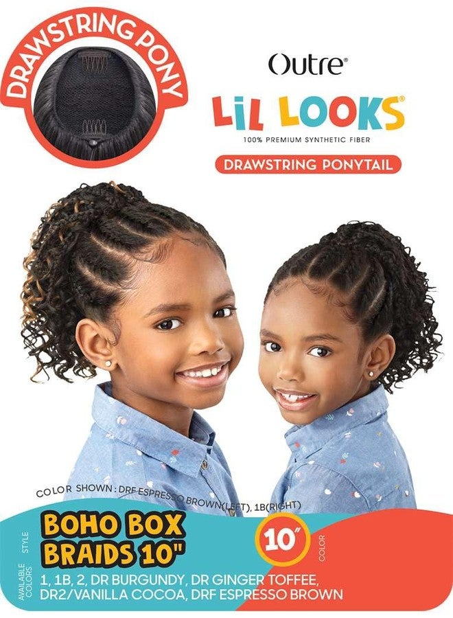Outre Lil Looks - Drawstring Ponytail - Boho Box Braids 10" (DR BURGUNDY) - Image 2