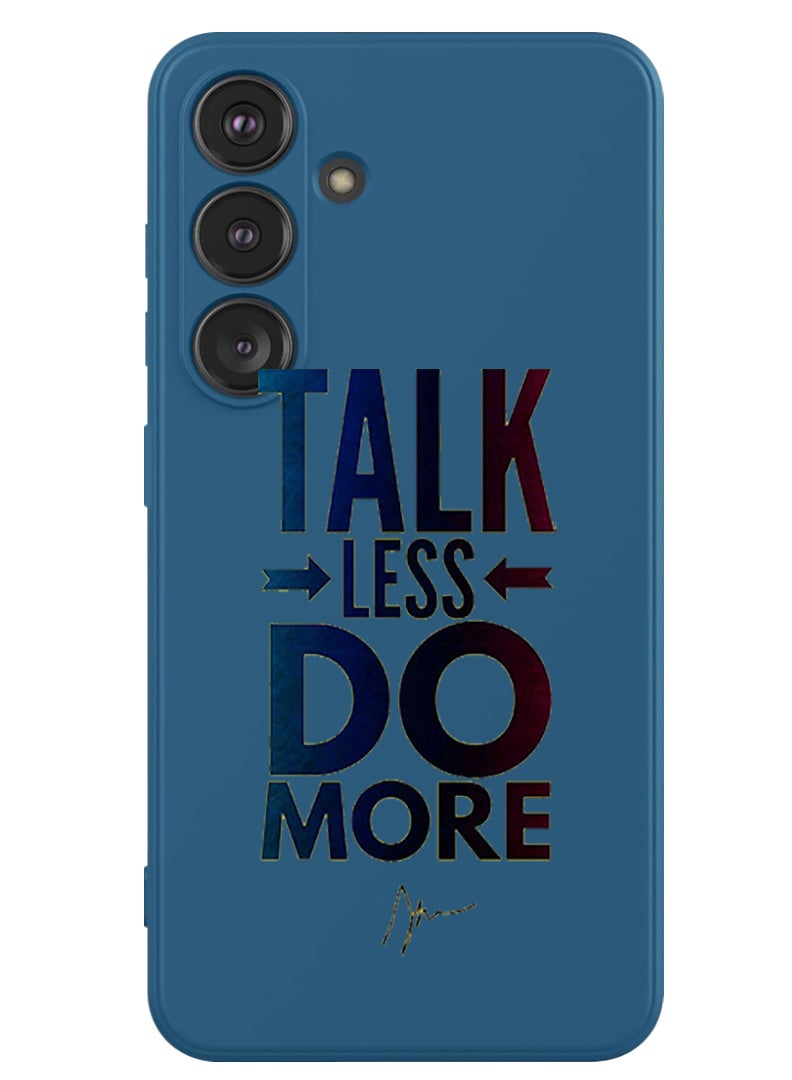 Protective Slim Fit Case Liquid Silicone Cover with Full Body Protection Anti-Scratch Shockproof Case For Samsung Galaxy S24 (Blue) - talk less do more