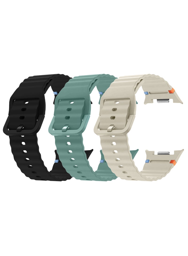 CATANES 3 Packs Silicone Ocean Band for Samsung Galaxy Watch 8 Classic 46mm and Watch 8 40mm 44mm - Sport Band Strap - Image 1