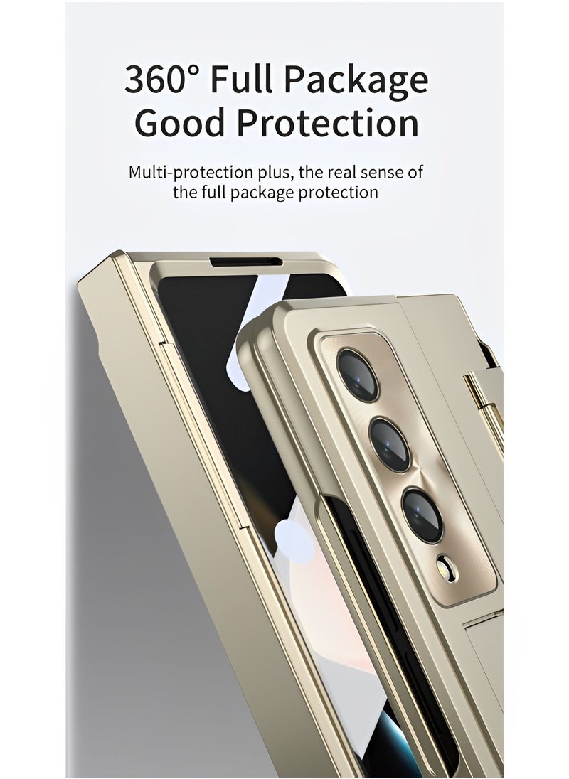 REOCLE Phone Case Phone Cover with Screen Protector Transparent Frosted Stand Hinge Phone Case for Samsung Galaxy Z Fold 3 Fold 4 Fold 5  - Image 4