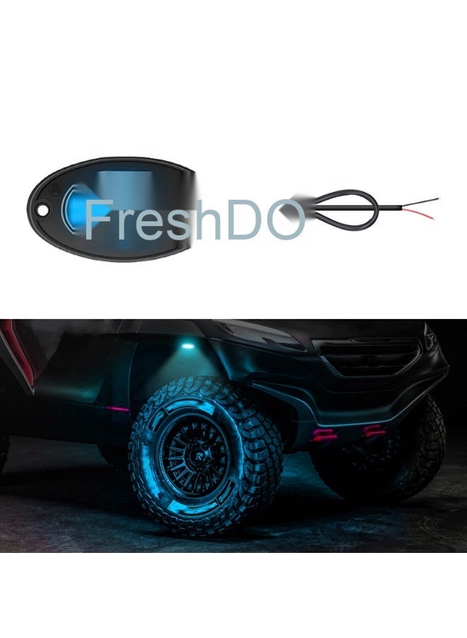 MUNTAQI 12V Car LED Chassis Lights for Off-Road Vehicles - Wrangler Underbody Lights, Grille Lights, Ambient Lighting (Pack of 4) - Image 1