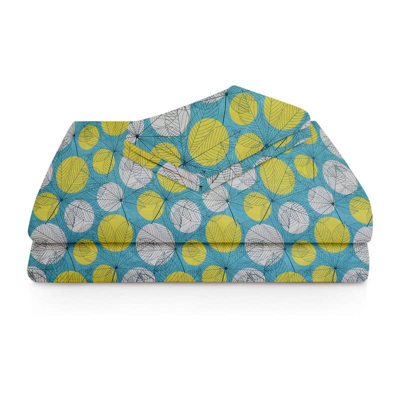 BSB HOME بي إس بي هوم شراشف سرير مفرد قطن جليسي بريميوم 160 TC قابلة للتنفس | خالية من التجاعيد (الحجم-60 × 90 بوصة) مع 1 غطاء وسادة بحجم كينغ (الحجم-17 × 27 بوصة، مزهر، أبيض وأخضر) - Image 3