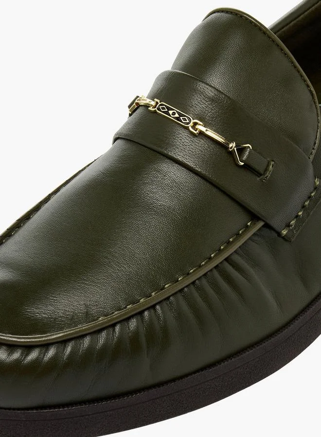 Pinosos Green Men Slip-On Genuine Leather Loafers for Men | Best Price UAE