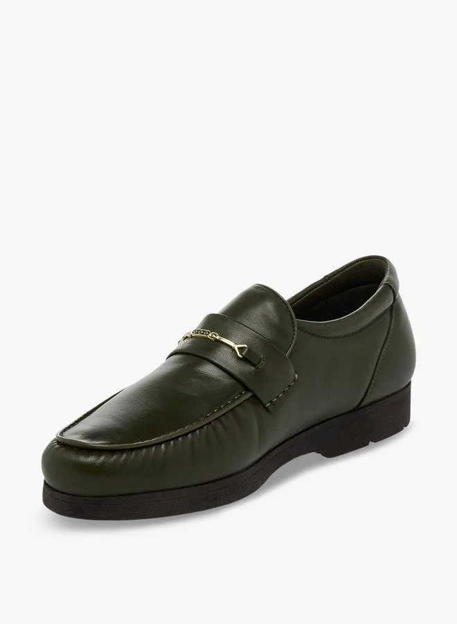 Pinosos Green Men Slip-On Genuine Leather Loafers for Men | Best Price UAE