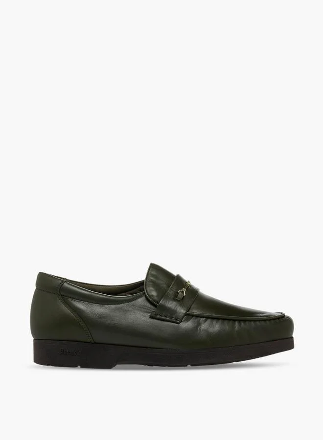 Pinosos Green Men Slip-On Genuine Leather Loafers for Men | Best Price UAE