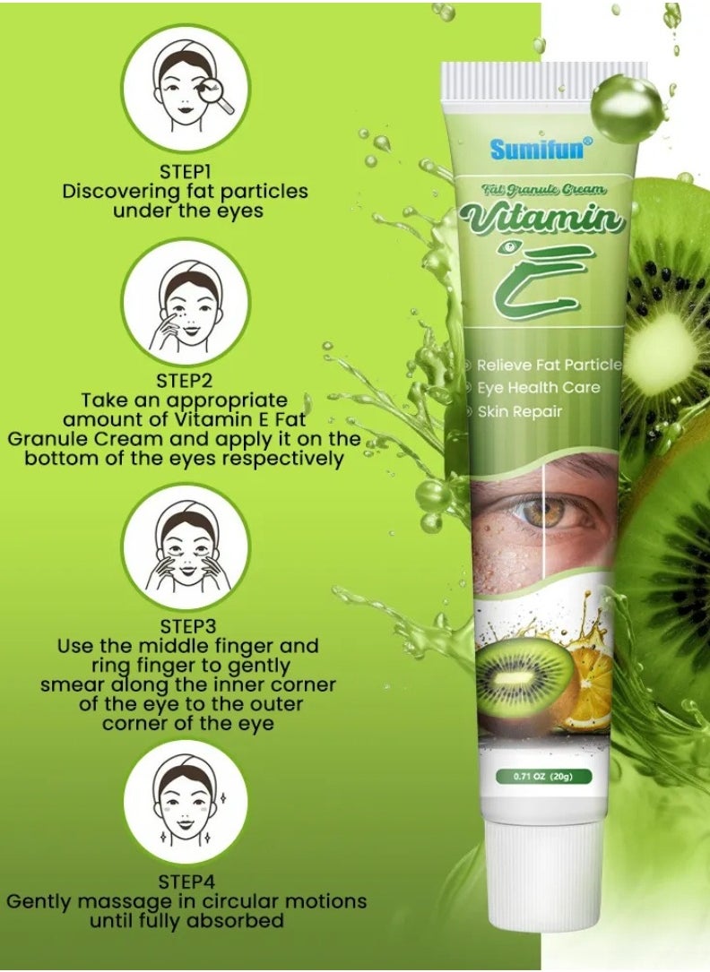 Sumifun - Vitamin E Fat Granule Cream Firms and Repairs Skin Around Eyes Eye Health Support Effective Removal of Fat Particles Granules Specific Eye Care Under Eye Care Cream 20g - Image 1
