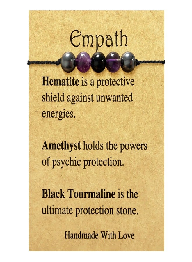 yfstyle Healing Spiritual Crystal Bracelets Anxiety Relief Bracelets Empath Protection Bracelet for Women Men Jewelry Gifts-Empathy Bra - Image 1