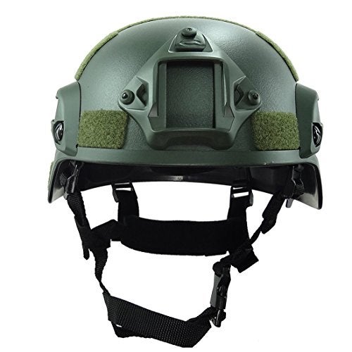 ATAIRSOFT Tactical Airsoft Paintball MICH 2000 Helmet with Side Rail & NVG Mount OD - Image 4