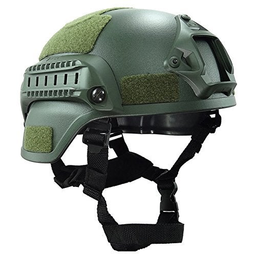 ATAIRSOFT Tactical Airsoft Paintball MICH 2000 Helmet with Side Rail & NVG Mount OD - Image 2