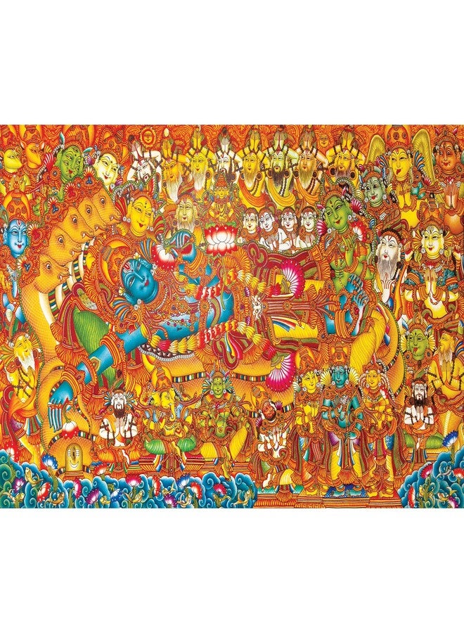 91Knots Vishnu’s Abode(वैकुण्ठ), 750 Pieces Premium Wooden Jigsaw Puzzle for Adults and Kids 12+ Years | Kerala Mural Art Gift Indian Artwork Puzzle | Gifts for Adults Teenagers - Image 2