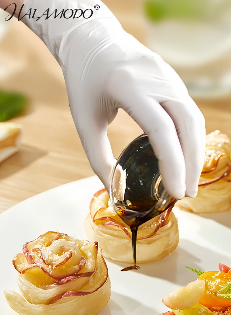 هالامودو 100 قفاز لاتكس أبيض متوسط ​​الحجم، خالي من البودرة - Image 4