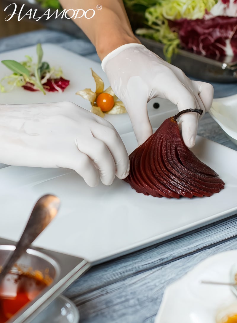 هالامودو 100 قفاز لاتكس أبيض متوسط ​​الحجم، خالي من البودرة - Image 5