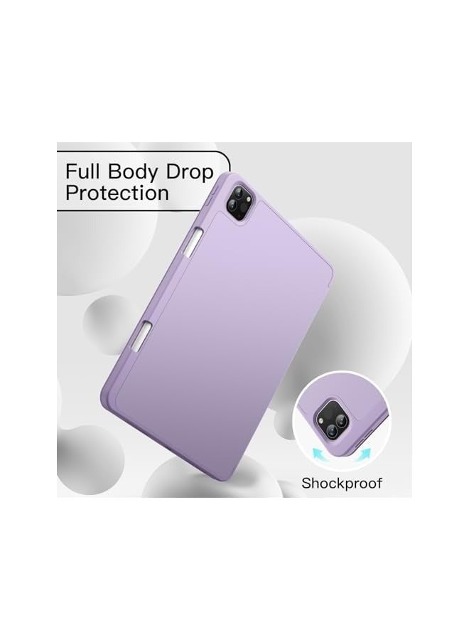 Jetech Case for iPad Pro 11 Inch (2022/2021/2020 Model) with Pencil Holder, Support 2nd Pencil Charging, Slim Tablet Cover with Soft TPU Back, Auto Wake/Sleep (Light Purple) - Image 3