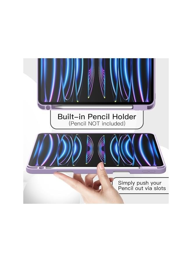 Jetech Case for iPad Pro 11 Inch (2022/2021/2020 Model) with Pencil Holder, Support 2nd Pencil Charging, Slim Tablet Cover with Soft TPU Back, Auto Wake/Sleep (Light Purple) - Image 4