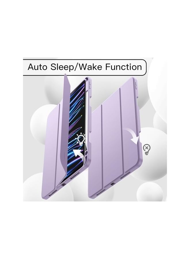Jetech Case for iPad Pro 11 Inch (2022/2021/2020 Model) with Pencil Holder, Support 2nd Pencil Charging, Slim Tablet Cover with Soft TPU Back, Auto Wake/Sleep (Light Purple) - Image 5