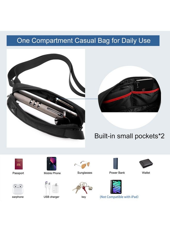 GOLDEN WOLF Small Chest Bag for Men 2.6L Compact Crossbody Bag Long Sling Bag One Compartment Design Mobile Bag with Detachable Shoulder Strap,Slim Shoulder Side Bag for Casual Daypack, Black - Image 3