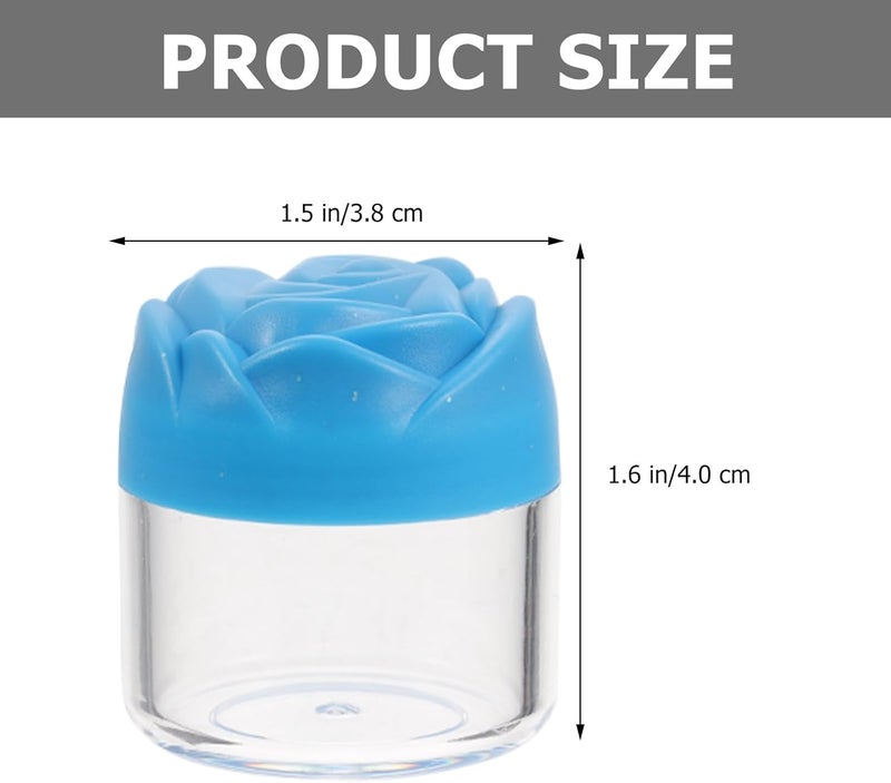 Healeved 12pcs 20g Blue Rose Flower Cap Face Cream Jars Refillable Empty Skincare Containers Travel Storage Jars for Cosmetic and Body Scrub Use - Image 2