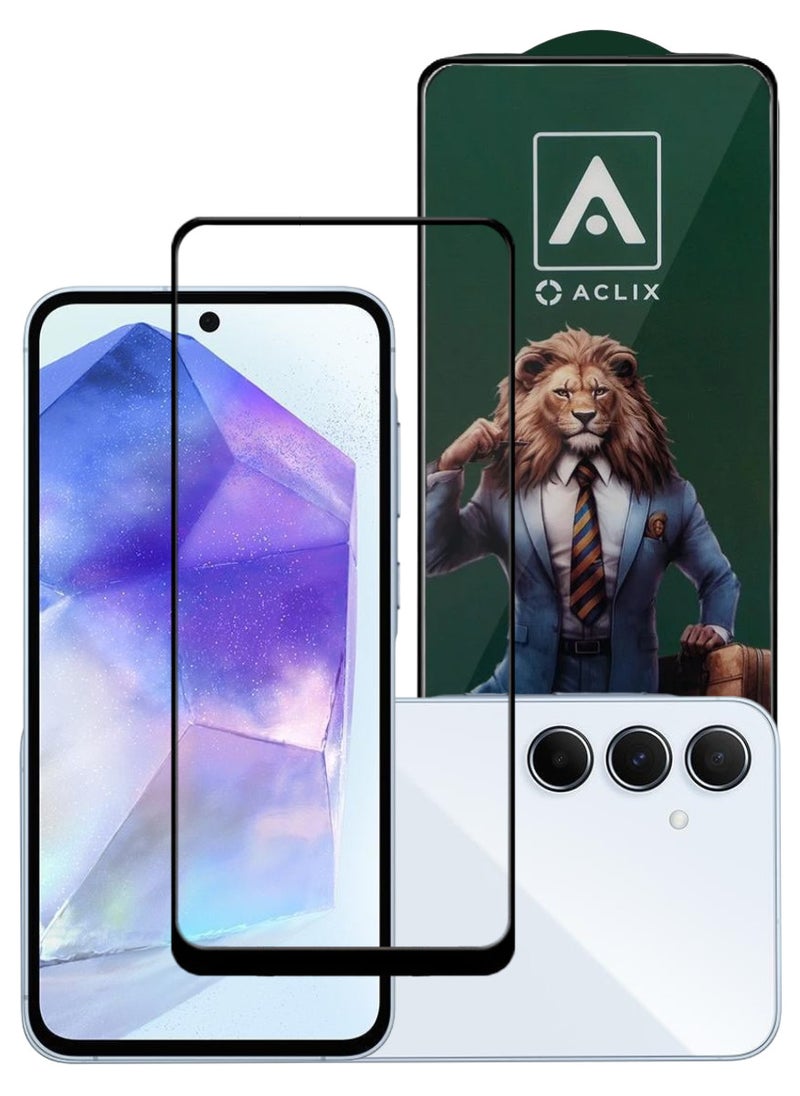 ACLIX Antistatic ESD Dustproof Premium Quality High Definition Tempered Glass Screen Protector Designed For Samsung Galaxy A55 - Image 1