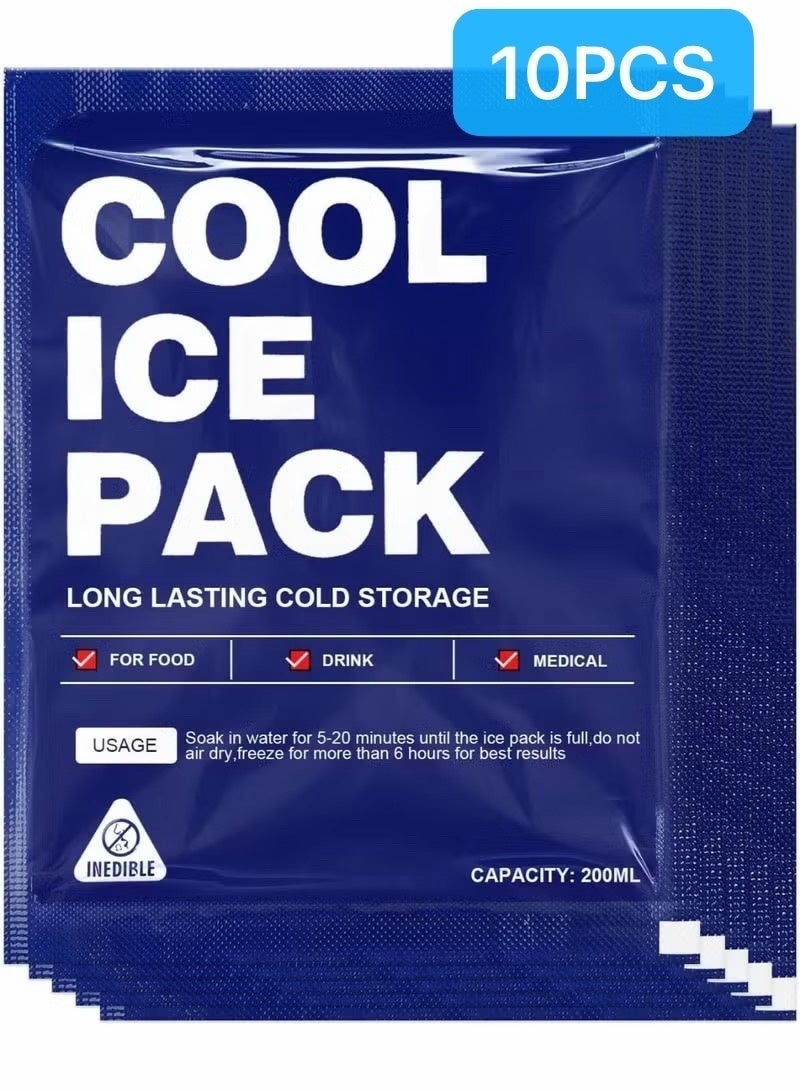 Western Mountains Food Ice Packs for Coolers, 24H Cooling Leakproof | Frozen Food Shipping & Lunch Boxes Reusable Cold Packs | Slim Long-Lasting Gel Freezer Packs Coolers Accessories for Beach, Travel, Camping（10-Piece） - Image 1