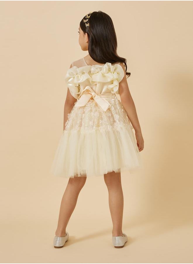 Styli Embellished Ruffled Detail Sleeveless Dress  - Image 5