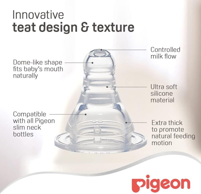 Pigeon Slim Neck Ultra Soft Silicone Nipple & BPA Free Plastic Bottle, Assorted Colors, 200ml - Image 3