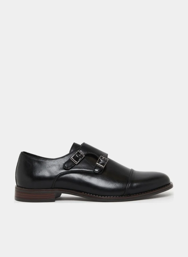 ستايلي Men Black Monk Strap Formal Shoes