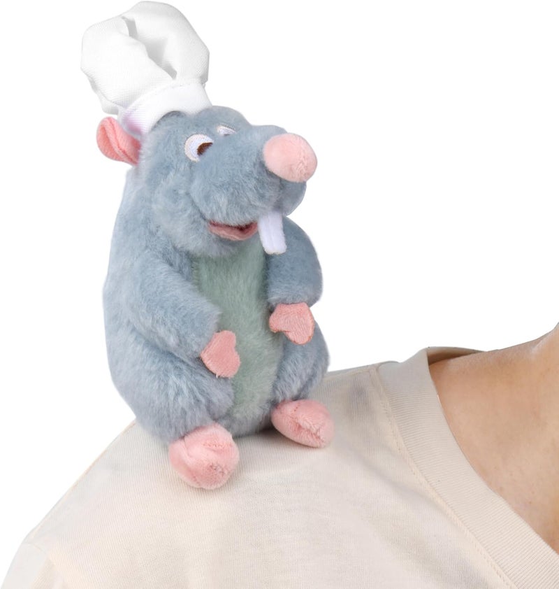 KRK Rat Plush Toy Shoulder Riding Magnet Toy Remy Chef Pel 6 inch - Image 1