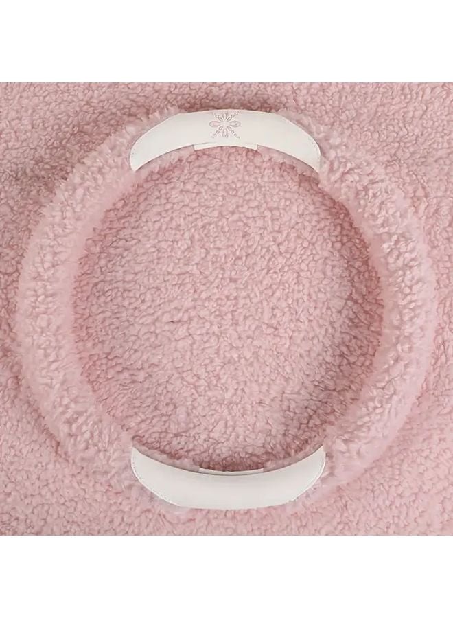 Pink Steering Wheel Cover Non Slip Warm Winter Cushioned Grip Fits Most Vehicles 36CM - Image 1