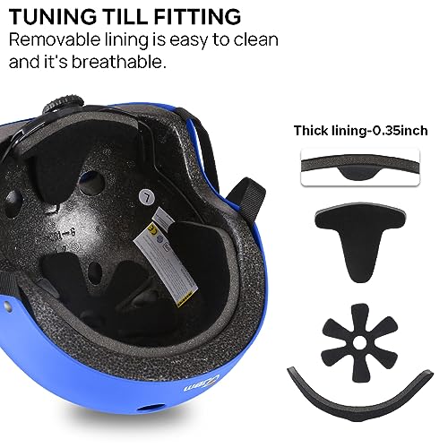 JBM Skateboard Helmet - Lightweight, Adjustable & Ventilated Helmet for Scooter, Roller Skate, Inline Skate - Image 3
