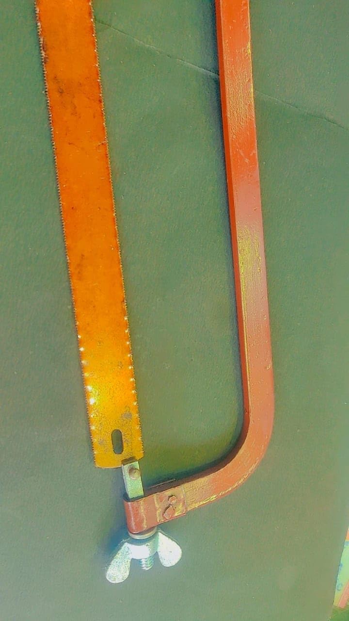 HeavyDuty Metal Hacksaw Frame with Yellow Handle 30 cm Length Workshop Hand Tool - Image 2