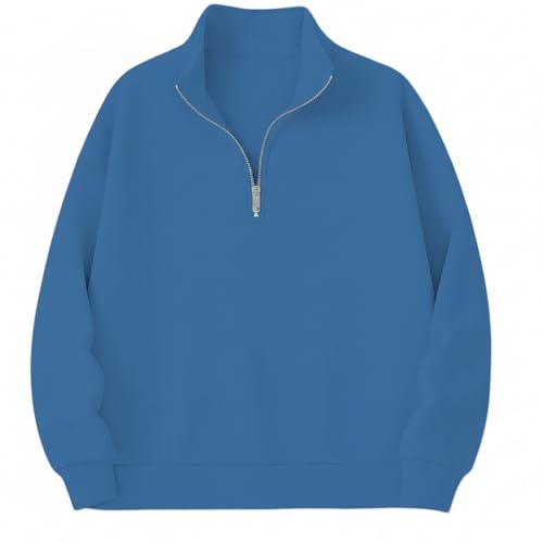 Mack Jonney Women’s Fleece Half-Zip Sky Blue Color High Neck Sweatshirt | Warm & Stylish Winter Wear -M4799 - Image 1
