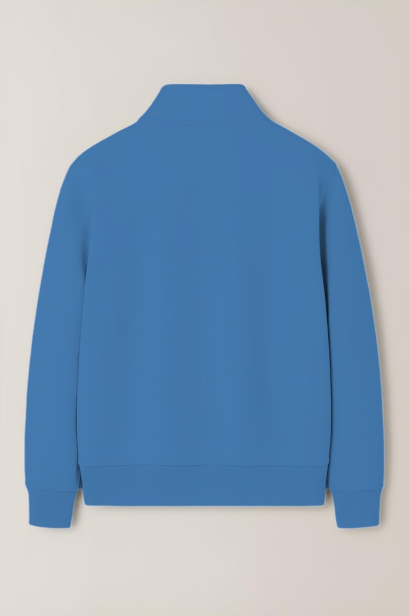 Mack Jonney Women’s Fleece Half-Zip Sky Blue Color High Neck Sweatshirt | Warm & Stylish Winter Wear -M4799 - Image 4