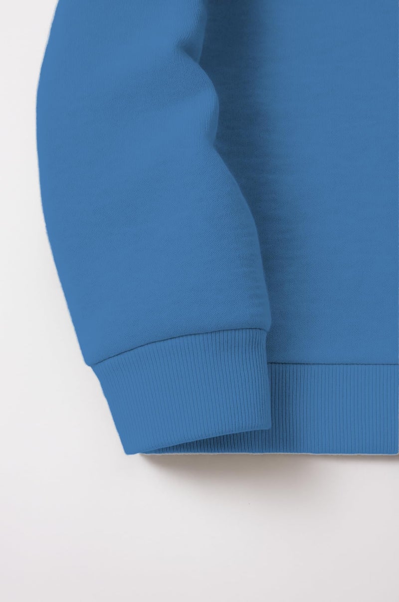 Mack Jonney Women’s Fleece Half-Zip Sky Blue Color High Neck Sweatshirt | Warm & Stylish Winter Wear -M4799 - Image 5