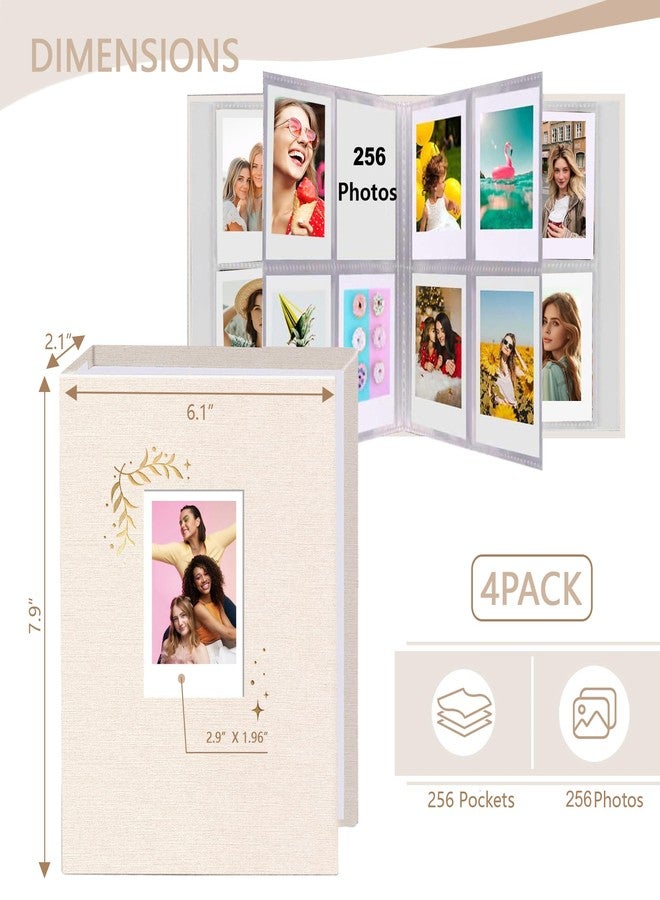Holoary Mini Polaroid Photo Album 256 Pockets, Instax Photo Album Fit for Fujifilm Instax Mini 7s 8 9 11 25 26 40 50s 90 Evo Z2300 Instant Camera, Instax Album Polaroid Snap(Beige) - Image 2