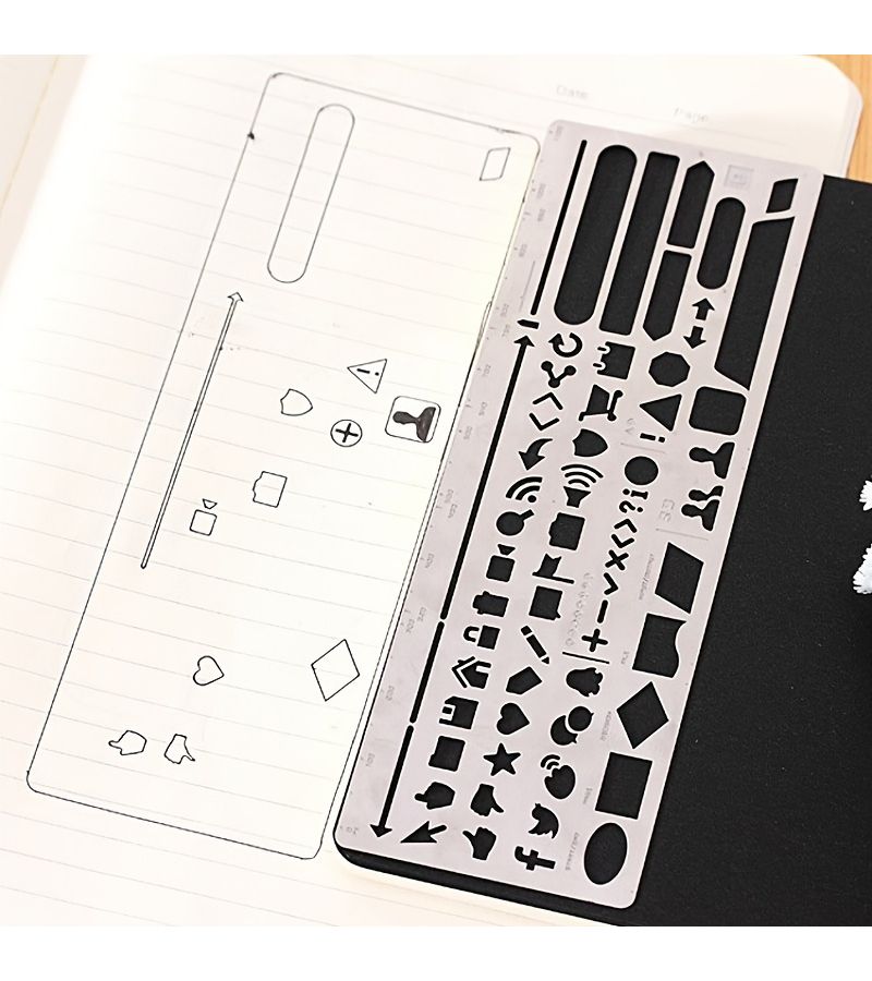 2pcs Cat Metal Journal Stencil Ruler with 20 Kitten Designs Double Sided Ruler Bookmark and DIY Planner Stamp - Image 5
