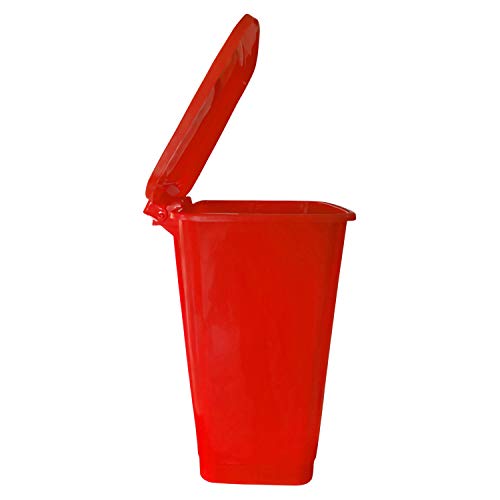 PUFFIN Pedal Dustbin 30 Liter Plastic Red Color - Image 4