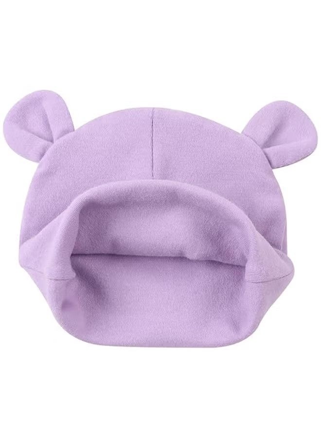 Happy D Newborn Baby Girls Hospital Hat Thick Cute Bear Ear Cotton Baby Boy Beanie for 0-6Months - Image 3
