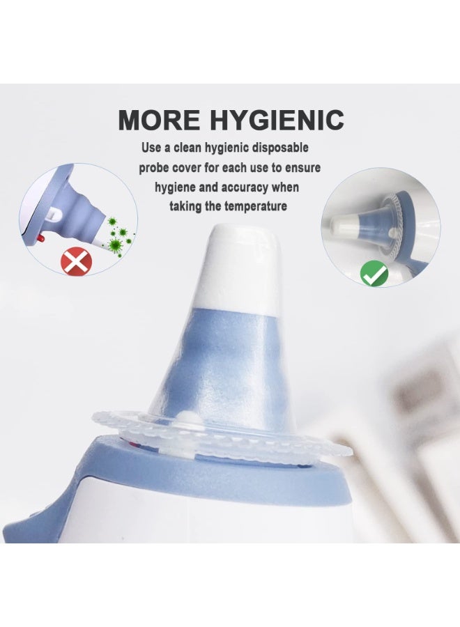 شابية 40 قطعة - أغطية مجسات ترمومتر الأذن للاستخدام مرة واحدة، سدادات أذن ناعمة ومريحة، بدون تلامس، فلاتر عدسة ترمومتر الأذن البديلة لجميع أجهزة ترمومتر براون الرقمية - Image 2