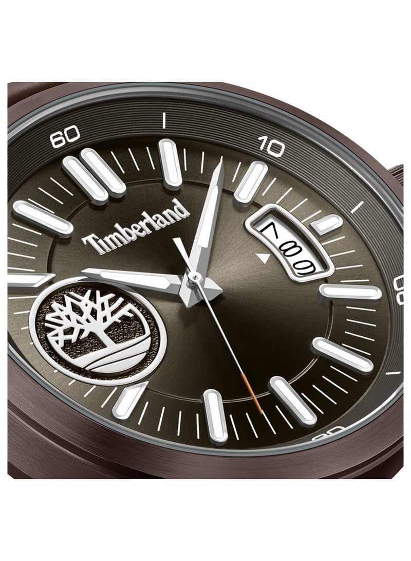 Timberland Men Stonington Blue Dial Leather Strap Multifunction Watch for Men, 45mm - Image 4