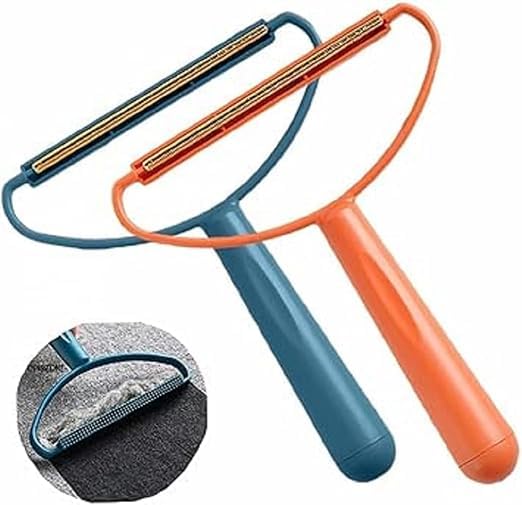 مزيل الوبر من كواليزا مزيل شعر الحيوانات الأليفة ماكينة حلاقة القماش القابلة لإعادة الاستخدام فرشاة تنظيف مزدوجة الجوانب مزيل الوبر من الملابس والسجاد والأثاث والأريكة وملابس الصوف 2 قطعة - Image 1