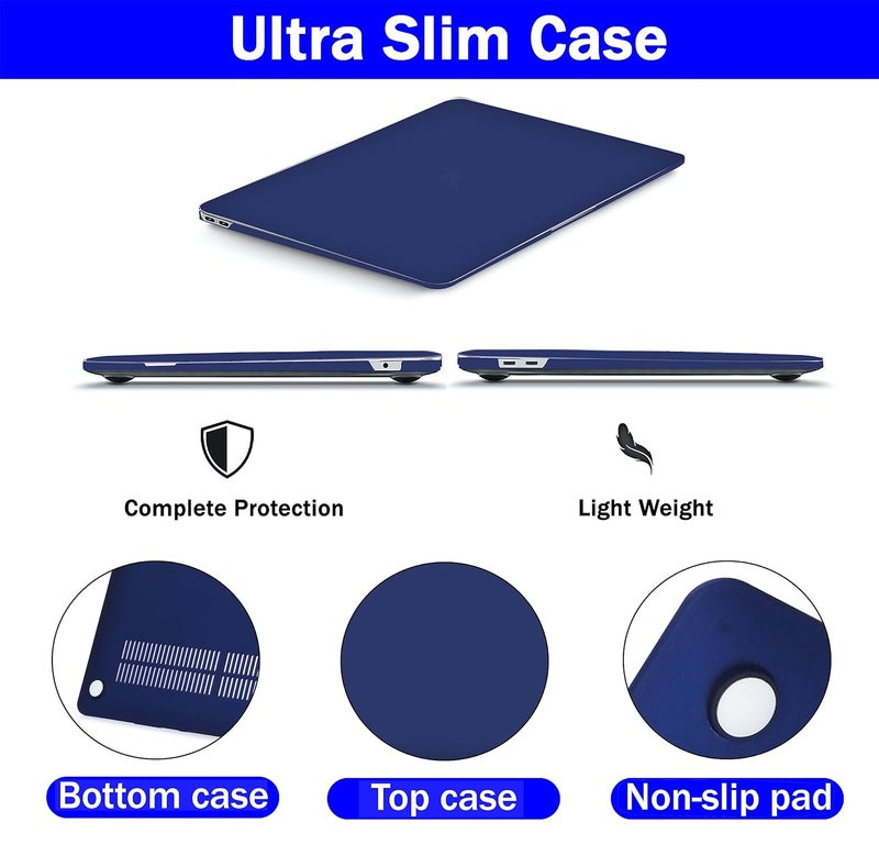Gioia Bazaar Compatible with MacBook Air 15 inch Case Cover 2023 Release A2941 M2 Chip, Protective Plastic Hard Shell Case Cover (Matt Navy Blue) - Image 3