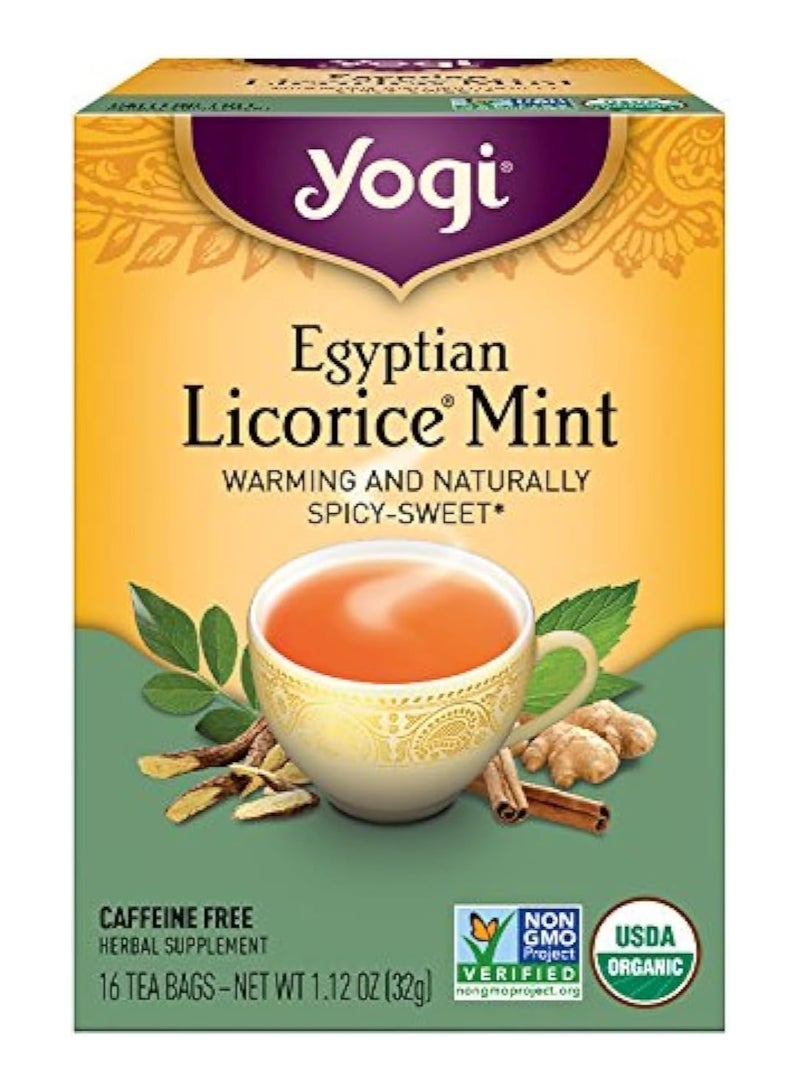 YOGI شاي، نعناع عرقسوس مصري، 16 قطعة، قد يختلف التغليف