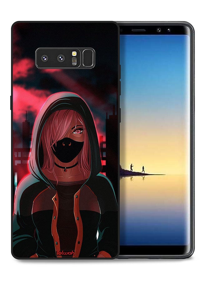 Tolwak Samsung Galaxy Note 8 Protective Case Cover Girl Wear Mask Art - Image 1