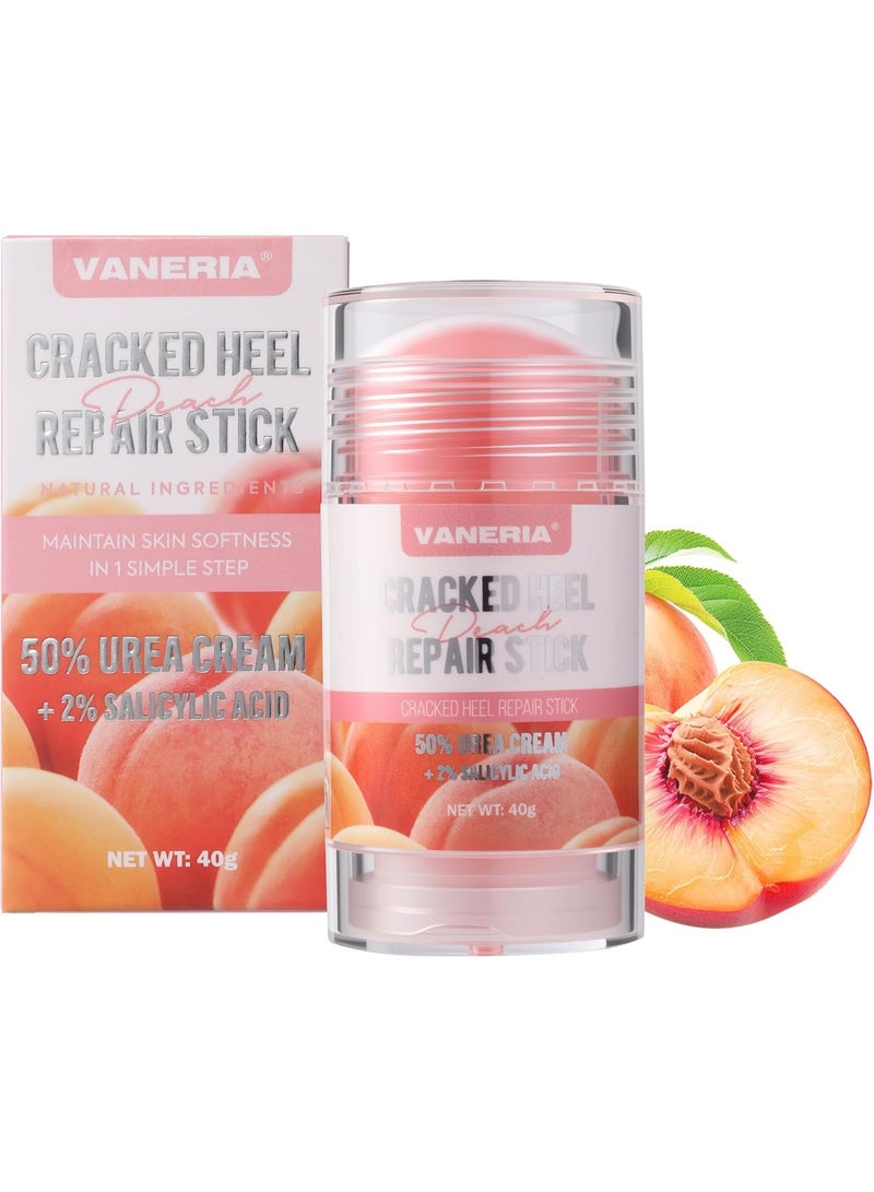 VANERIA Cracked Heel Stick,Heel Balm for Dry Cracked Feet care with Shea Butter & Coconut Oil,Deeply Moisturize & Soften Feet,40g (Pink)